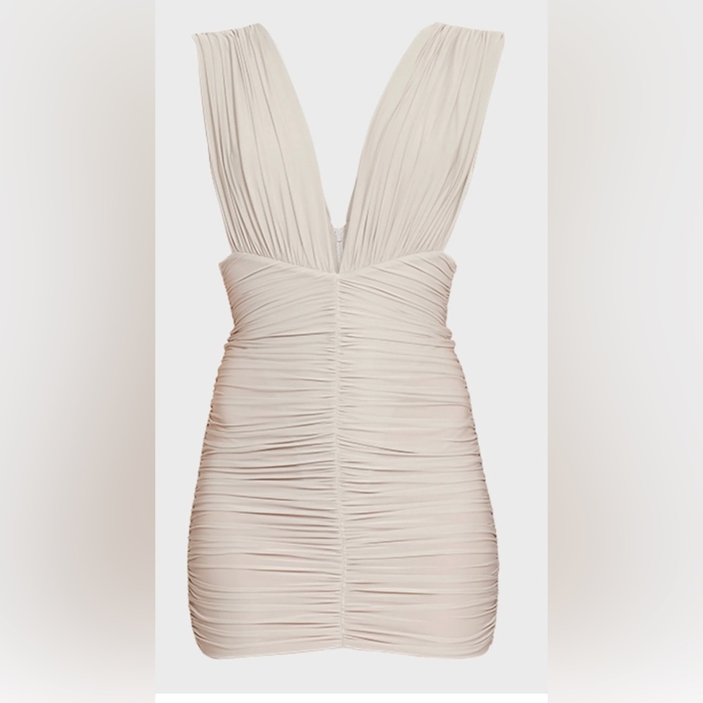 Keanan Plunging Ruched Mini Dress